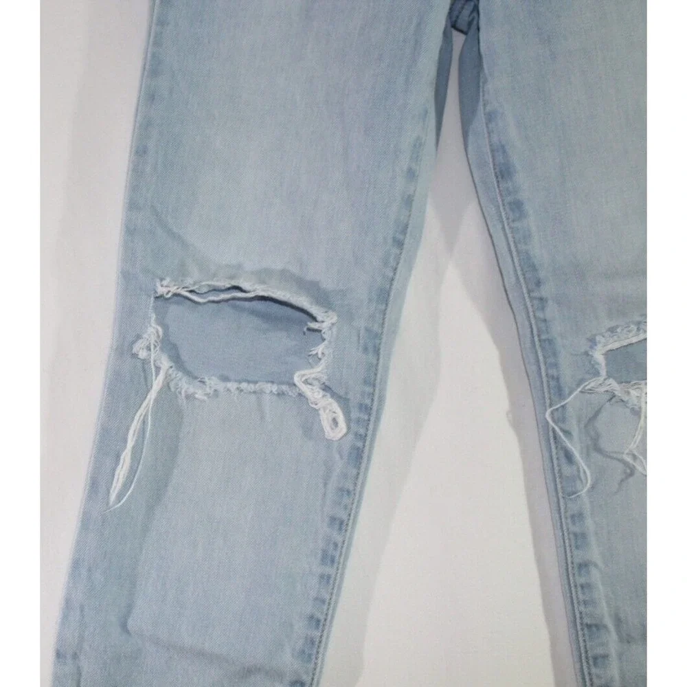 RSQ Girlfriend Fit Jeans, Girls Size 8, Distressed Light Blue